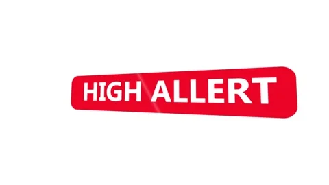 High Alert Stamp Badge Label on Green Screen Stock-Footage 336648087