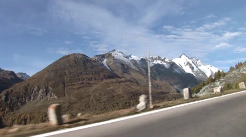 High Alpine Road Trip Stock Footage 29218943