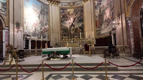 High altar inside Sant Andrea della Valle church in Rome Italy Stock Footage 338010173