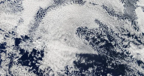 High-altitude aerial of clouds over the South Pacific Ocean Видео 99295569