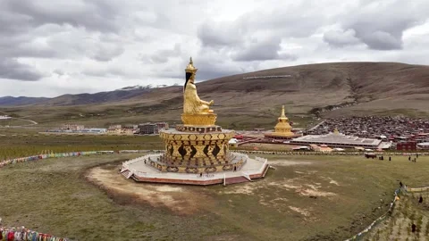 High altitude aerial view of Inner Mongolia grassland and wetlands Stock Footage 337565046