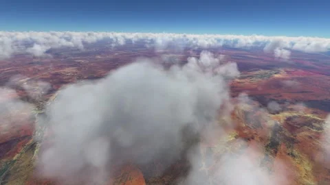 High altitude aerial view over the Wolfe Creek Meteorite Crater area 스톡 동영상 250084591