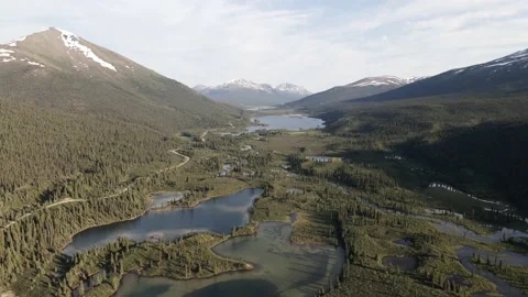 High altitude aerial view of pristine wetlands Stock Footage 137865518