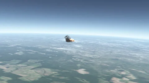 High Altitude Atmospheric View of Massive Surface Explosion on Earth Stock Footage 341478456