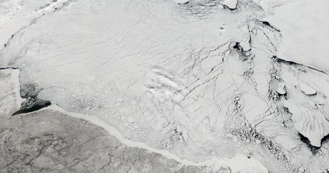 High-altitude circular tracking shot of Hudson Bay, Canada Stock-Footage 97337395