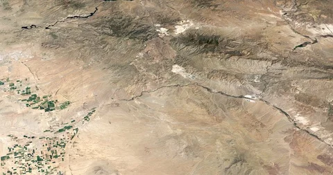 High-altitude circular tracking shot: mountains near Phoenix, Arizona Stock Footage 97345362