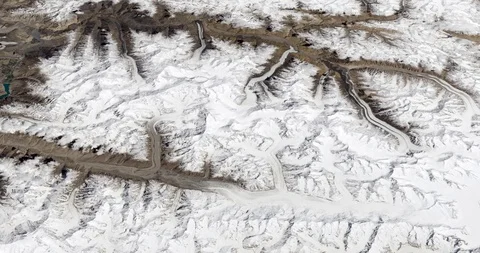 High-altitude circular tracking shot of Karakoram range, Pakistan Stock Footage 97425116