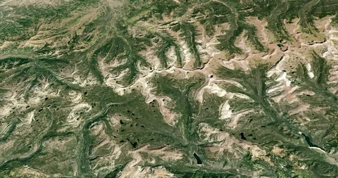 High-altitude circular tracking shot of Uinta mountains, Utah Stock Footage 97427039