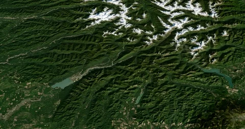 High-altitude circular tracking shot of the Olympics, Washington Stock-Footage 97429130