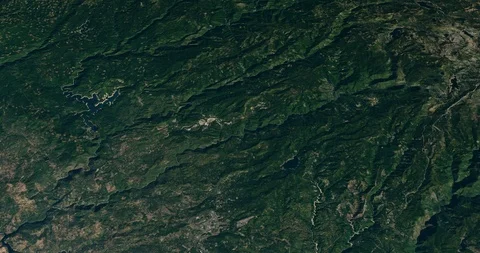 High-altitude circular tracking shot of mountains in Yuba County, California Stock-Footage 118457419