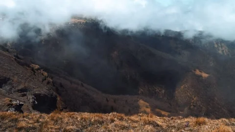 High altitude cloud movement in the mountains Stock Footage 133228778