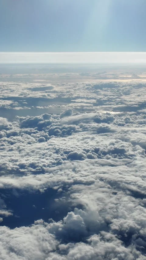 High Altitude Cloudscape View From Airplane Window Stock Footage 328995545