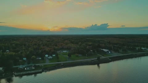High Altitude Drone Flight Over Atlantic Ocean At Sunset Stock Footage 255145354