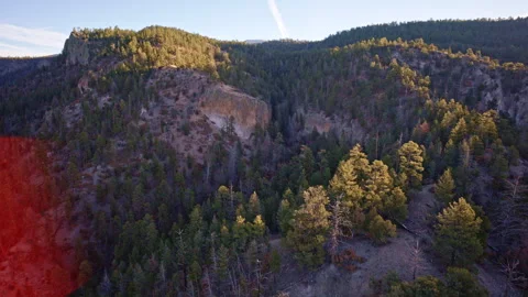 High-altitude drone view of canyon networks near Los Alamos, New Mexico Видео 332837080
