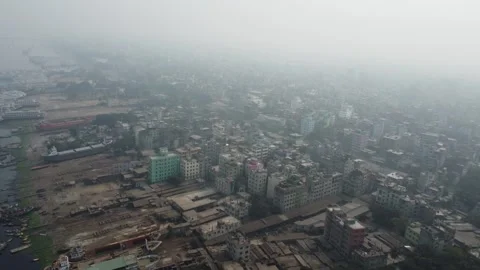 High Altitude Drone View of Dhaka City Covered in Smog Video stock 327264591