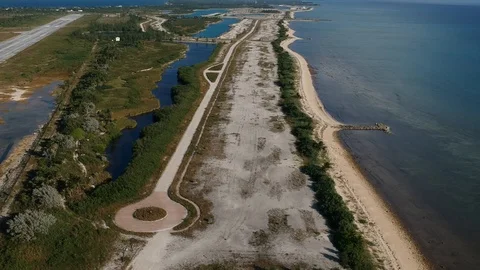 High-Altitude Drone View Over West End Bay Shoreline, Grand Bahama Stock Footage 95768271