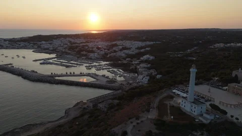 High-altitude drone view of Santa Maria Leuca, Southern, Italy Stock Footage 280997493