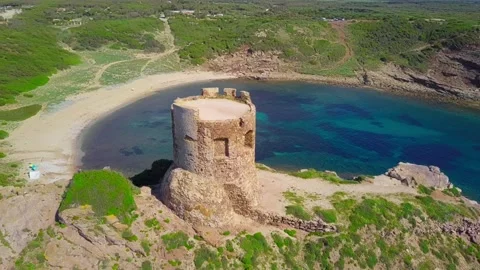 High Altitude Drone View of Sardinian Bay - May 5, 2018 Stock Footage 310270729