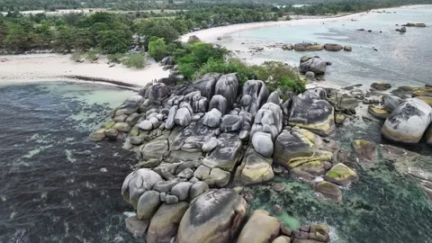 High Altitude Drone View of Tropical Island Beach Stock-Footage 327465671
