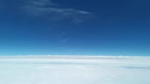 High altitude flying above clouds day altostratus Stock Footage 160976859