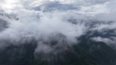 High Altitude Forward Flying Drone Shot, South Korea Stock Footage 345946513