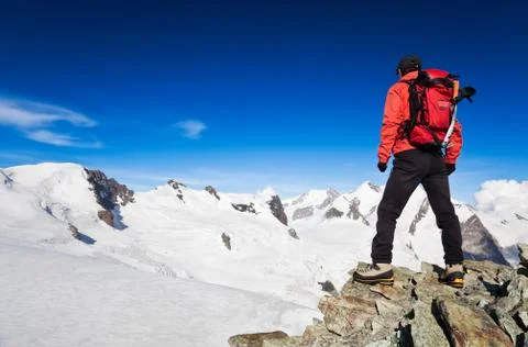 High altitude hiking Stock Photos