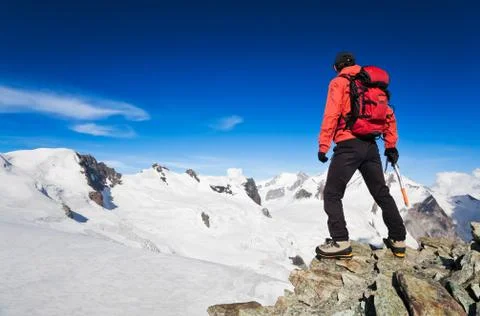 High altitude hiking Stock Photos