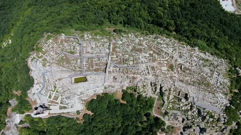 High-Altitude Lateral Flight Over Perperikon Complex Stock Footage 321554296