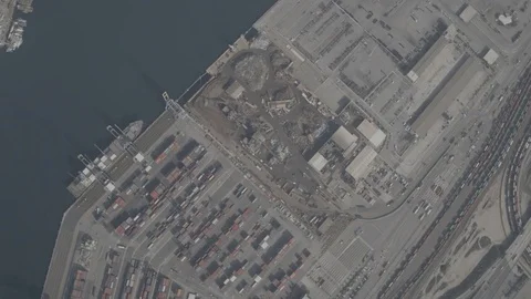 High Altitude loading docks Long Beach Stock Footage 85018596