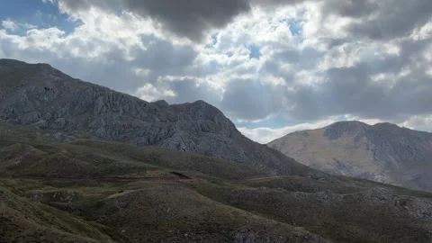High Altitude Mountain Ridge with Observatory View Stock Footage 343830422