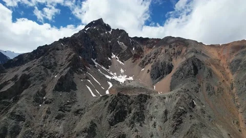 High altitude mountain with snow and clouds Stock Footage 217427566