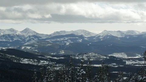 High altitude mountains panorama with cloudy sky background during day time Stock Footage 121573665