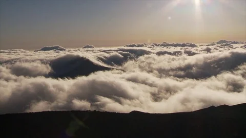 High Altitude Observatory Site view of clouds from 10,000 ft. Stock Footage 78244084