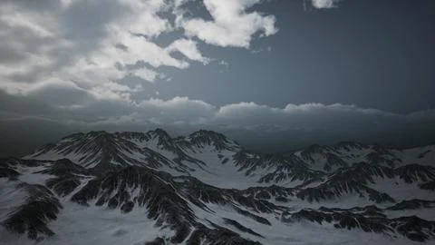 High Altitude Peaks and Clouds Stock Illustration