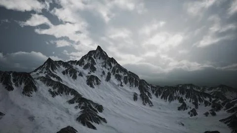 High Altitude Peaks and Clouds Stock Illustration