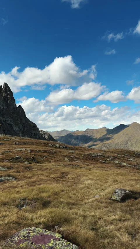 High altitude Pyrenees mountain peak scenery backdrop Stock Footage 341767990