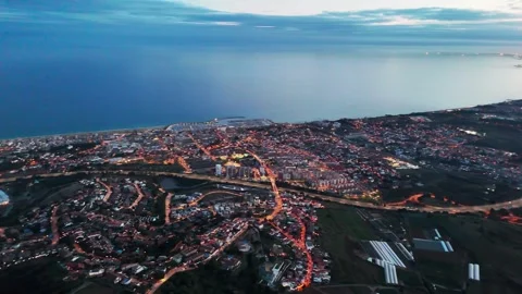 High-Altitude Slow Pan Over Alella, Spain | Scenic City View | 4K Stock Footage 302909356