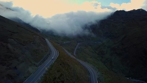 High altitude traffic on switchbacks Cusco, Peru - South America Video stock 119335492