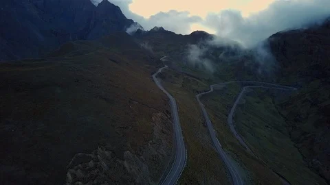 High altitude traffic on switchbacks Cusco, Peru - South America Video stock 119336230