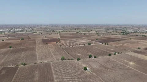High altitude wide angle drone perspective scanning a vast rural territory Stock Footage 337246096