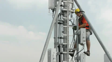 High altitude works Stock Footage 25490047