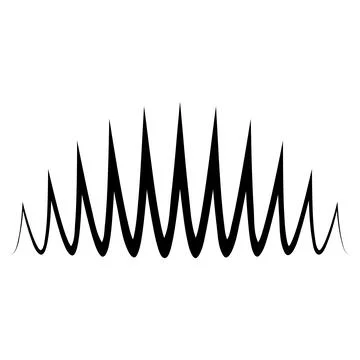 High amplitude waveform oscillation peaks frequency spectrum pattern analysis Stock Illustration