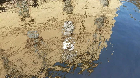 High Ancient Building Water Reflection Stock Footage 131667176