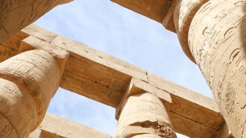High Ancient Columns in Egypt Stock Footage 87070345