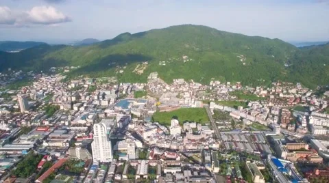 High Angle From Above Overlooking Patong City in Phuket Thailand Video stock 65398079