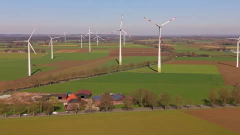 High-angle aerial drone view of a rural agricultural landscape Stock Footage 338130793