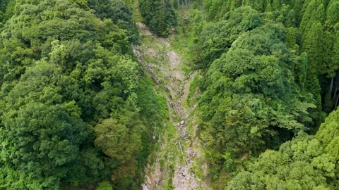 High Angle Aerial Footage of Ground Instability and Debris Flow Stock Footage 336592352