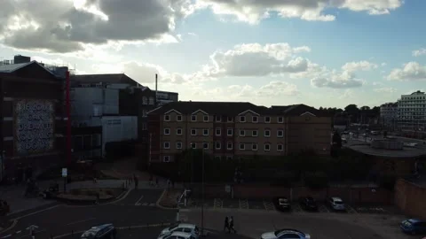 High Angle Aerial view of British Town Luton England Video stock 221154472