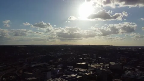 High Angle Aerial view of British Town Luton England Video stock 221154927
