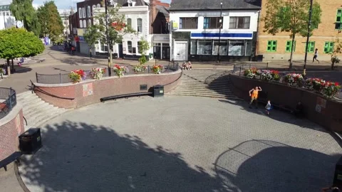 High Angle Aerial view of British Town Luton England Video stock 221159366